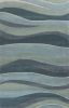 *Click on pic. for Add'l Sizes* Ocean Blue Teal Hand Tufted Abstract Waves Indoor Accent Rug