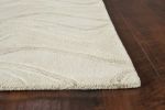 *Click on pic. for Add'l Sizes* Ivory Hand Tufted Abstract Waves Indoor Accent Rug