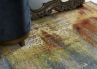 *Click on pic. for Add'l Sizes* Blue, Rust, and Orange Abstract Brushstrokes Indoor Area Rug