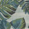 *Click on pic. for Add'l Sizes* Teal and Green Tropical Leaves Area Rug