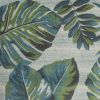 *Click on pic. for Add'l Sizes* Teal and Green Tropical Leaves Area Rug