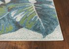 *Click on pic. for Add'l Sizes* Teal and Green Tropical Leaves Area Rug