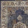 *Click on pic. for Add'l Sizes* Navy Vintage Medallion Bordered Indoor Area Rug