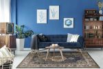 *Click on pic. for Add'l Sizes* Navy Vintage Medallion Bordered Indoor Area Rug