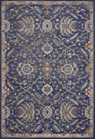 *Click on pic. for Add'l Sizes* Royal Blue Floral Traditional Indoor Area Rug (Size: 3'x5')