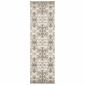 *Click on pic. for Add'l Sizes* Ivory Gray Abstract Ikat Indoor Rug (Size: 2'x8' Runner)