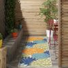 *Click on pic. for Add'l Sizes* Orange Floral Outdoor Area Rug