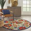 *Click on pic. for Add'l Sizes* Round Mediterra Indoor Outdoor Area Rug