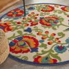 *Click on pic. for Add'l Sizes* Round Mediterra Indoor Outdoor Area Rug