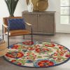 *Click on pic. for Add'l Sizes* Round Mediterra Indoor Outdoor Area Rug