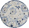 *Click on pic. for Add'l Sizes* Round Blue and Gray Indoor Outdoor Area Rug