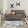 *Click on pic. for Add'l Sizes* Round Blue and Gray Indoor Outdoor Area Rug