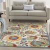 *Click on pic. for Add'l Sizes* Ivory Multi Floral Indoor Outdoor Area Rug