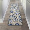*Click on pic. for Add'l Sizes* Natural and Blue Indoor Outdoor Area Rug