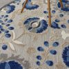 *Click on pic. for Add'l Sizes* Round Natural and Blue Indoor Outdoor Area Rug