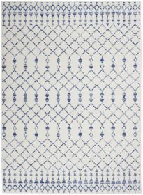 *Click on pic. for Add'l Sizes* Ivory and Blue Berber Pattern Area Rug (Size: 4' x 6')
