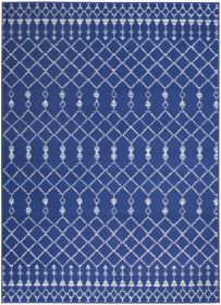 *Click on pic. for Add'l Sizes* Navy Blue and Ivory Berber Pattern Area Rug (Size: 4' x 6')