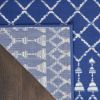 *Click on pic. for Add'l Sizes* Navy Blue and Ivory Berber Pattern Area Rug