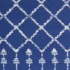*Click on pic. for Add'l Sizes* Navy Blue and Ivory Berber Pattern Area Rug