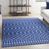 *Click on pic. for Add'l Sizes* Navy Blue and Ivory Berber Pattern Area Rug
