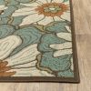 *Click on pic. for Add'l Sizes* Blue and Brown Floral Indoor Outdoor Area Rug