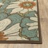 *Click on pic. for Add'l Sizes* Blue and Brown Floral Indoor Outdoor Area Rug