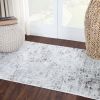 *Click on pic. for Add'l Sizes* Acer Modern Distressed Abstract Polyester Washable Indoor Area Rug, Charcoal *Free Shipping on orders over $46*