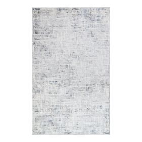 *Click on pic. for Add'l Sizes* Acer Modern Distressed Abstract Polyester Washable Indoor Area Rug, Blue *Free Shipping on orders over $46* (Size: 3' x 5')