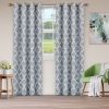 Blackout Modern Printed Bohemian Trellis Grommet Curtain Panel Set, Silver, *Free Shipping on orders over $46*