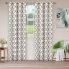 *Click on pic. for Add'l Sizes* Blackout Modern Printed Bohemian Trellis Grommet Curtain Panel Set, White *Free Shipping on orders over $46*