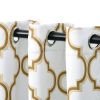 *Click on pic. for Add'l Sizes* Blackout Modern Printed Bohemian Trellis Grommet Curtain Panel Set, White *Free Shipping on orders over $46*