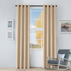 *Click on pic. for Add'l Sizes* Blackout Senna Solid Textured Grommet Curtain Panels, Beige *Free Shipping on orders over $46* (Size: 52"x63")
