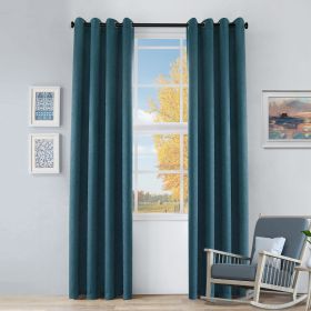 *Click on pic. for Add'l Sizes* Blackout Senna Solid Textured Grommet Curtain Panels, Deep Sea *Free Shipping on orders over $46* (Size: 52"x96")