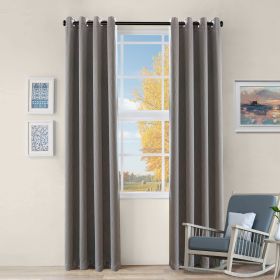 *Click on pic. for Add'l Sizes* Blackout Room Darkening Metallic Wave Grommet Curtain Panels, Charcoal *Free Shipping on orders over $46* (Size: 52"x63")