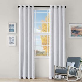 *Click on pic. for Add'l Sizes* Blackout Room Darkening Metallic Wave Grommet Curtain Panels, Off White *Free Shipping on orders over $46* (Size: 52"x63")