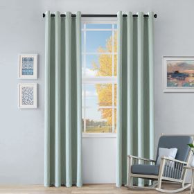 *Click on pic. for Add'l Sizes* Blackout Room Darkening Metallic Wave Grommet Curtain Panels, Sea Foam *Free Shipping on orders over $46* (Size: 52"x63")