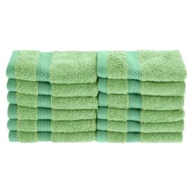 *Click on pic. for Add'l Colors* Rayon from Bamboo 650 GSM 12-Piece Face Towel Set *Free Shipping on orders over $46* (Color: Spring Green)