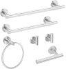 *Click on pic. for Add'l Finishes* Six Piece Stainless Steel Bathroom Towel Rack Set Wall Mount *Free Shipping*