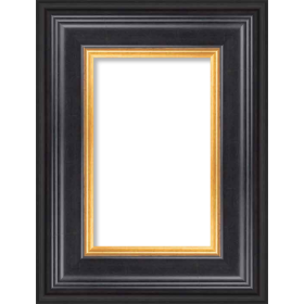 *Click on pic. for Add'l Options* Hudson Collection Picture Frame, Black & Gold 1 5/8" Wide, 4x6 (Options: Frame Only)