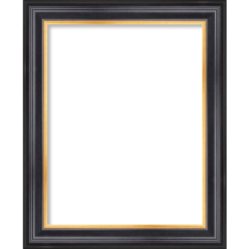 *Click on pic. for Add'l Options* Hudson Collection Picture Frame, Black & Gold 1 5/8" Wide, 11x14 (Options: Frame Only)