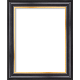 *Click on pic. for Add'l Options* Hudson Collection Picture Frame, Black & Gold 1 5/8" Wide, 11x14 (Options: Frame Only)