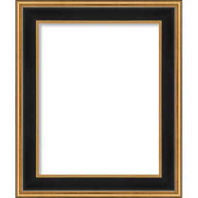 *Click on pic. for Add'l Options* Hudson Collection Picture Frame, Black & Gold 3" Wide, 16x20 (Options: Frame Only)