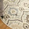 *Click on pic. for Add'l Sizes* Augusta Traditional Oriental Floral Damask Indoor Area Round Rug, Ivory *Free Shipping on orders over $46*