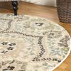 *Click on pic. for Add'l Sizes* Augusta Traditional Oriental Floral Damask Indoor Area Round Rug, Ivory *Free Shipping on orders over $46*