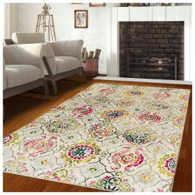 *Click on pic. for Add'l Sizes* Alyzia Contemporary Floral Trellis Indoor Area Rugs and Runner *Free Shipping* (Size: 5' x 8')