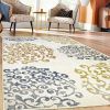 *Click on pic. for Add'l Sizes* Amber Non-Slip Floral Medallion Indoor Washable Area Rugs and Runner, Ivory *Free Shipping*