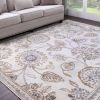 *Click on pic. for Add'l Sizes* Amaryllis Gray Modern Floral Jute Backing Indoor Farmhouse Area Rugs and Runner *Free Shipping on orders over $46*