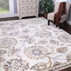 *Click on pic. for Add'l Sizes* Amaryllis Gray Modern Floral Jute Backing Indoor Farmhouse Area Rugs and Runner *Free Shipping on orders over $46*