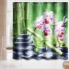 *Click on pic. for Add'l Options* Bamboo Pebble Orchid Bathroom Shower Curtain, Mat & Toilet Seat Cover Set *Free Shipping*