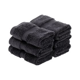*Click on pic. for Add'l Colors* Egyptian Cotton Plush 6-Piece Solid Washcloth Set *Free Shipping on orders over $46* (Color: Black)